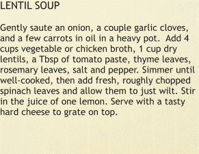 LENTIL SOUP Recipe