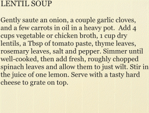 LENTIL SOUP Recipe